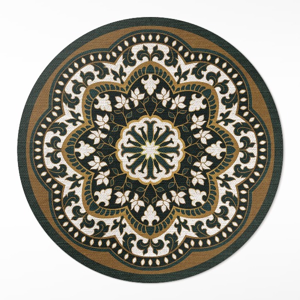 Covor rotund din vinil Model floral central