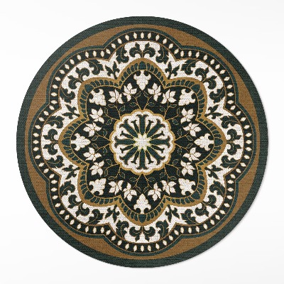 Covor rotund din vinil Model floral central