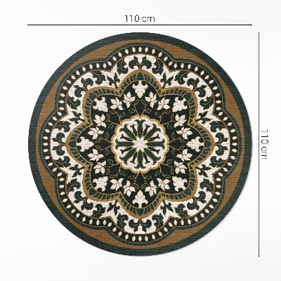Covor rotund din vinil Model floral central