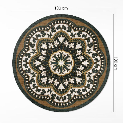 Covor rotund din vinil Model floral central