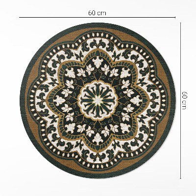 Covor rotund din vinil Model floral central
