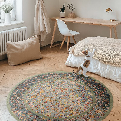Covor rotund din vinil Plante vintage în stil turcesc