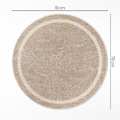 Covor rotund din vinil Frunze și crenguțe vintage boho