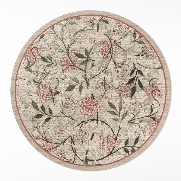 Covor rotund din vinil Plante boho delicate