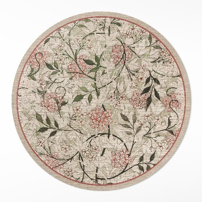 Covor rotund din vinil Plante boho delicate