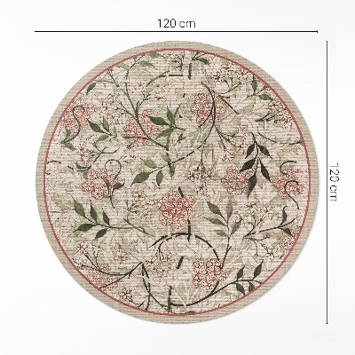Covor rotund din vinil Plante boho delicate