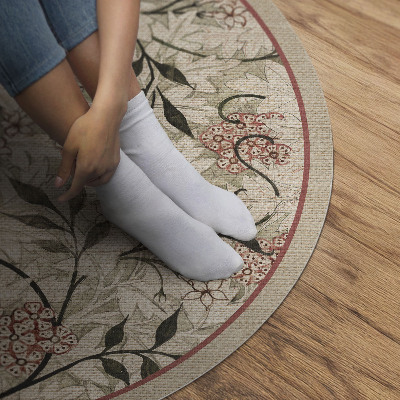 Covor rotund din vinil Plante boho delicate