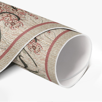 Covor rotund din vinil Plante boho delicate