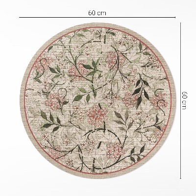 Covor rotund din vinil Plante boho delicate