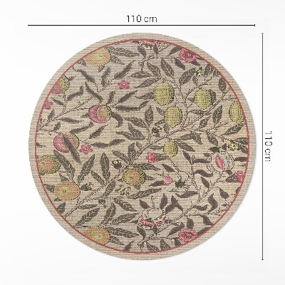 Covor rotund din vinil Fructe pe ramuri vintage retro