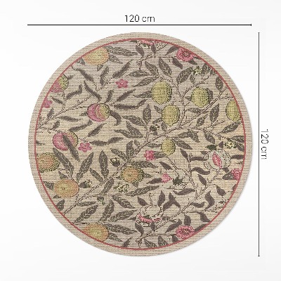 Covor rotund din vinil Fructe pe ramuri vintage retro
