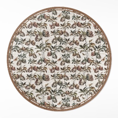 Covor rotund din vinil Ramuri ornamentale vintage subtile