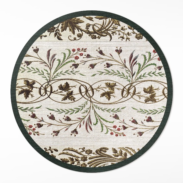Covor rotund din vinil Plante decorative ornamentale