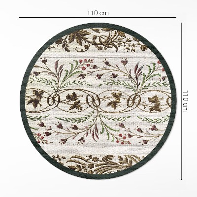 Covor rotund din vinil Plante decorative ornamentale