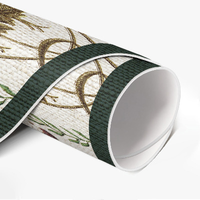 Covor rotund din vinil Plante decorative ornamentale