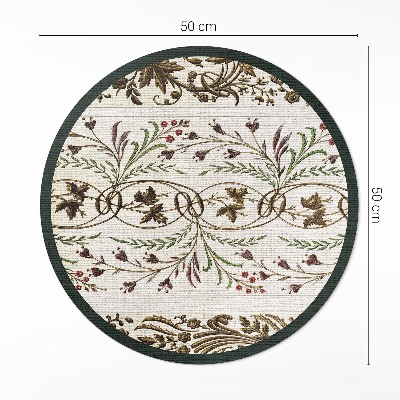 Covor rotund din vinil Plante decorative ornamentale