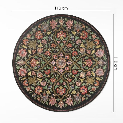 Covor rotund din vinil Compoziție florală colorată