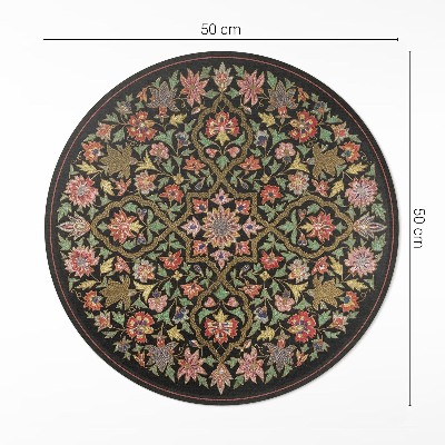 Covor rotund din vinil Compoziție florală colorată