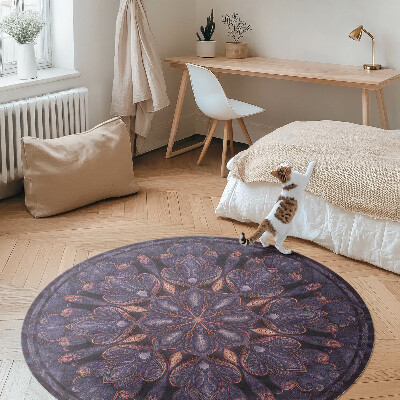 Covor rotund din vinil Motiv vegetal decorativ cu model oriental