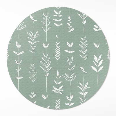 Covor rotund din vinil Plante boho fine frunze delicate