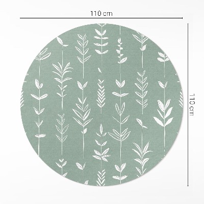 Covor rotund din vinil Plante boho fine frunze delicate