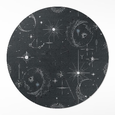 Covor rotund din vinil Cosmos astrologie constelații luni