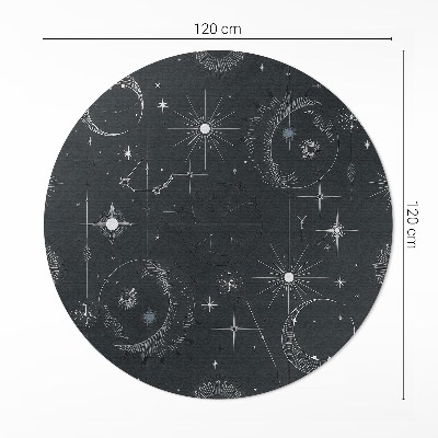 Covor rotund din vinil Cosmos astrologie constelații luni