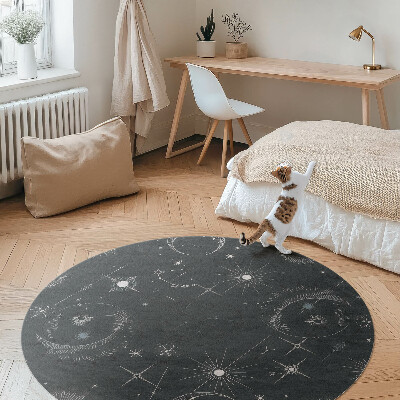Covor rotund din vinil Cosmos astrologie constelații luni