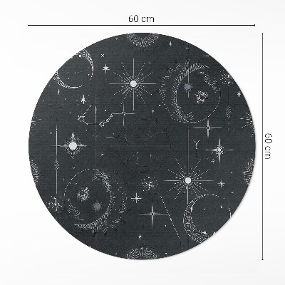 Covor rotund din vinil Cosmos astrologie constelații luni