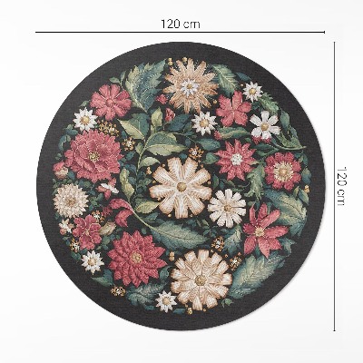 Covor rotund din vinil Flori de câmp pastel plante delicate