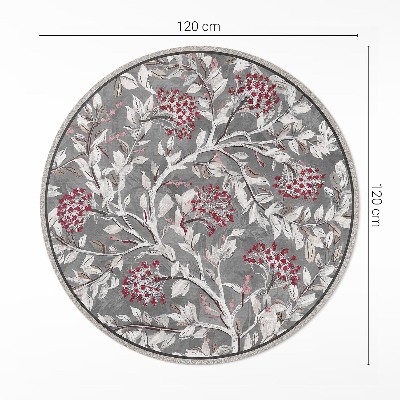 Covor rotund din vinil Motiv pictural delicat de plante vintage