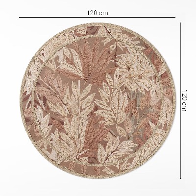 Covor rotund din vinil Flora de epocă boho cu frunze