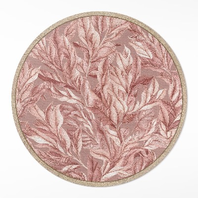 Covor rotund din vinil Frunze delicate pastel boho