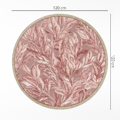 Covor rotund din vinil Frunze delicate pastel boho