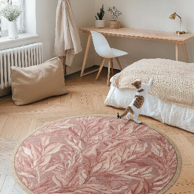 Covor rotund din vinil Frunze delicate pastel boho