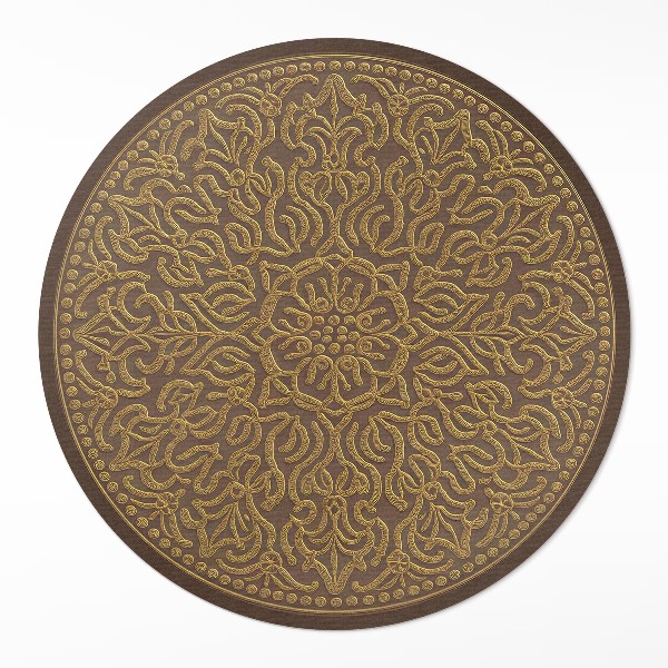 Covor rotund din vinil Broderie decorativă grafică cu model geometric