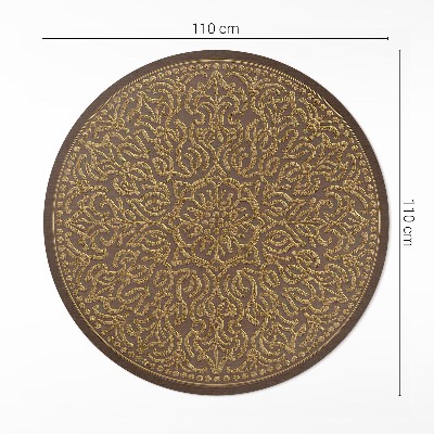 Covor rotund din vinil Broderie decorativă grafică cu model geometric