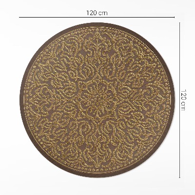 Covor rotund din vinil Broderie decorativă grafică cu model geometric