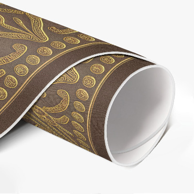 Covor rotund din vinil Broderie decorativă grafică cu model geometric