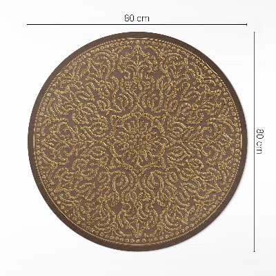 Covor rotund din vinil Broderie decorativă grafică cu model geometric