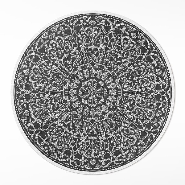 Covor rotund din vinil Mandala orientală arabesc geometric
