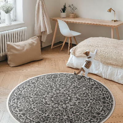 Covor rotund din vinil Mandala orientală arabesc geometric