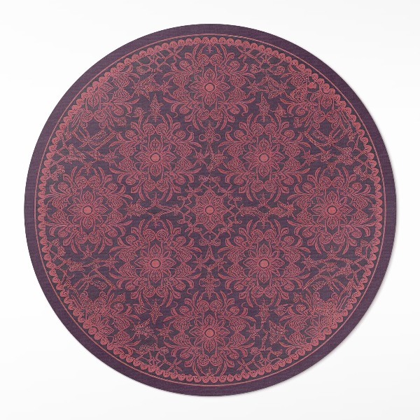 Covor rotund din vinil Model decorativ ornamentat în stil vintage