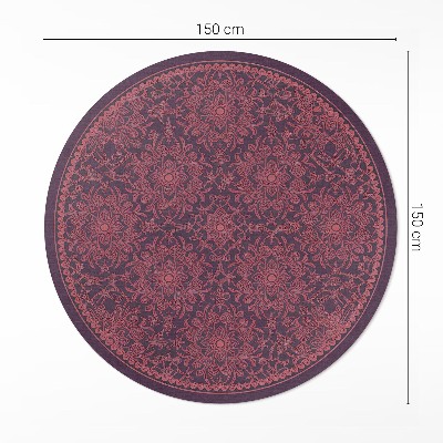 Covor rotund din vinil Model decorativ ornamentat în stil vintage