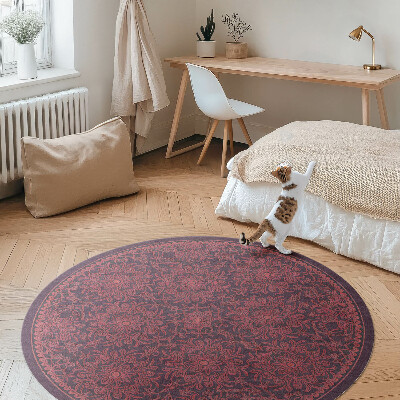 Covor rotund din vinil Model decorativ ornamentat în stil vintage