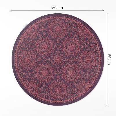 Covor rotund din vinil Model decorativ ornamentat în stil vintage