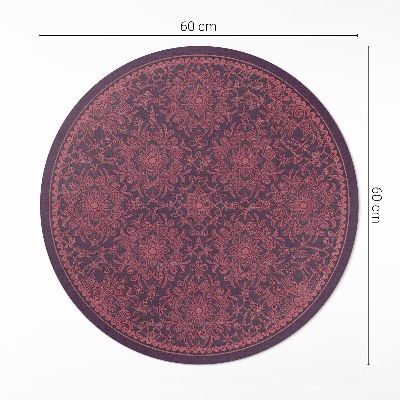 Covor rotund din vinil Model decorativ ornamentat în stil vintage