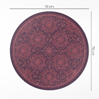 Covor rotund din vinil Model decorativ ornamentat în stil vintage