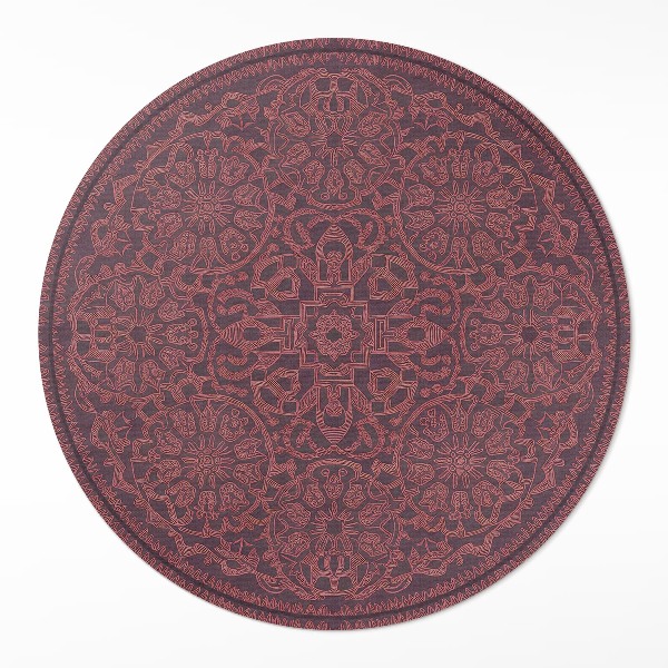 Covor rotund din vinil Model geometric decorativ în stil vintage