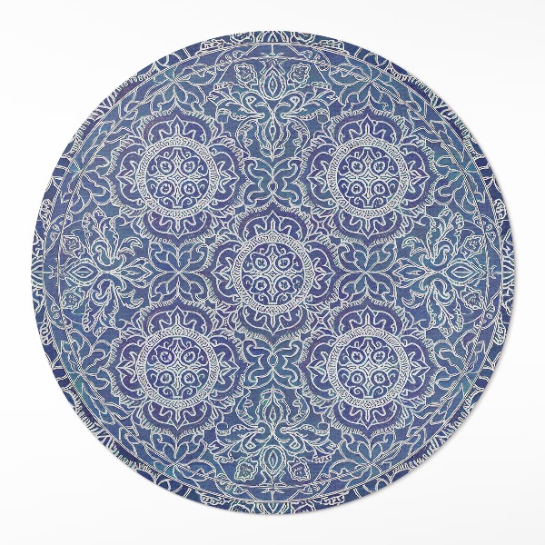 Covor rotund din vinil Model geometric vintage bogat decorat